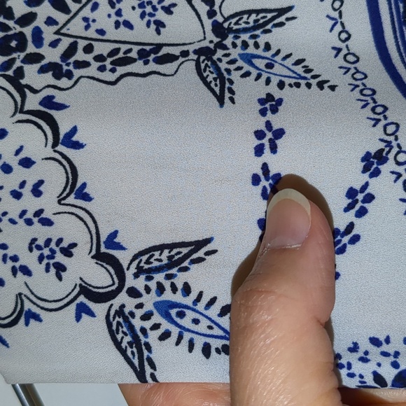 *3/$25 H&M chiffon blue porcelain pattern sheath dress - Picture 8 of 8